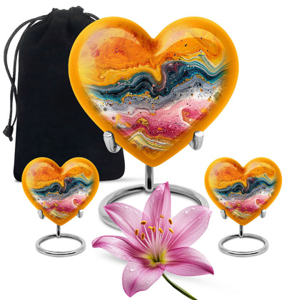 Abstract Heart-shaped Urn made of aluminium