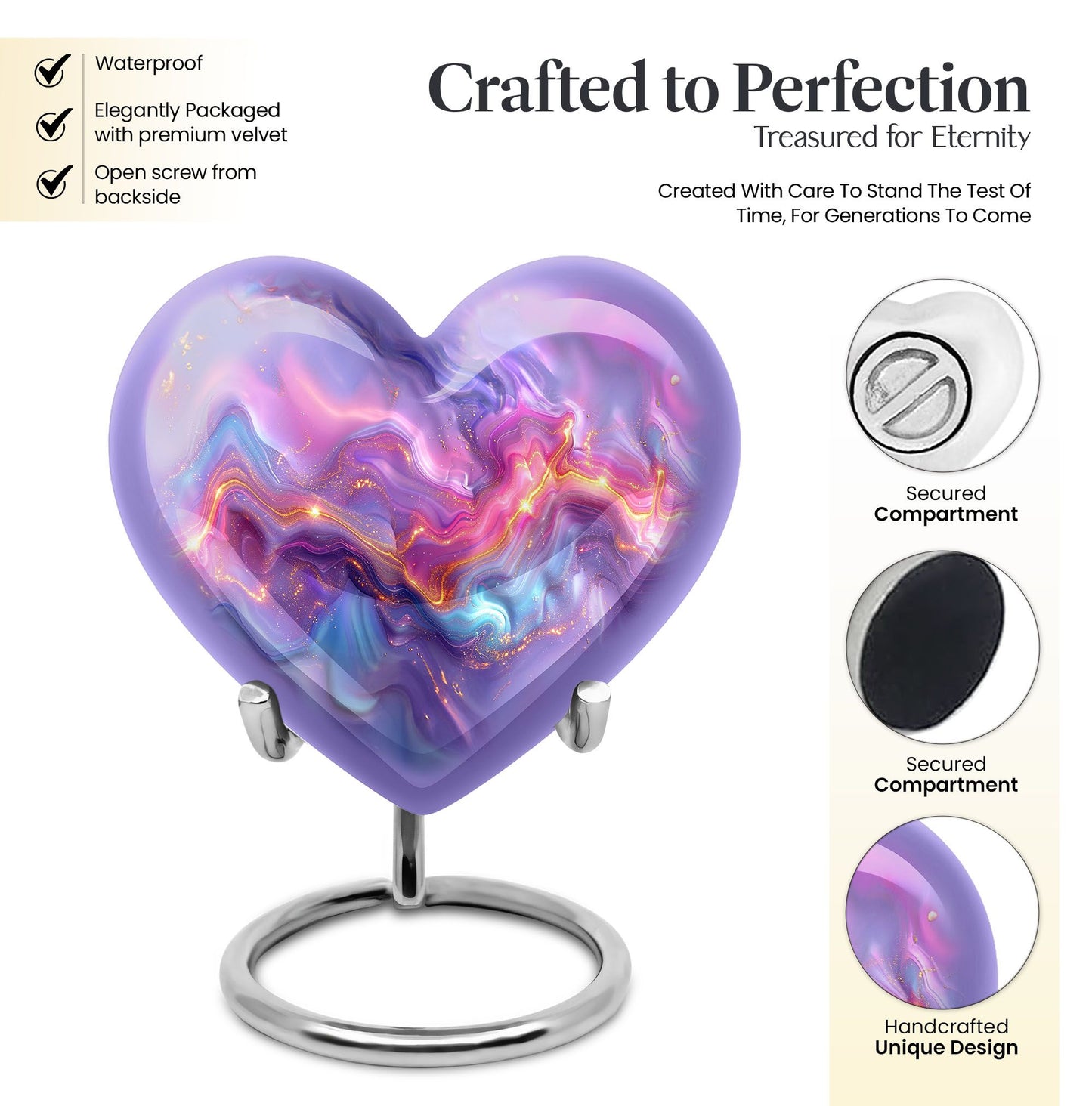 10-inch abstract heart urn