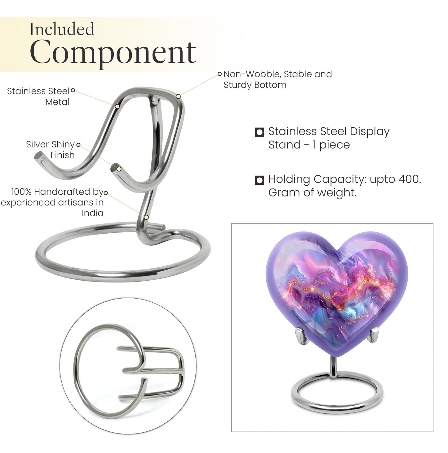 10-inch abstract heart urn