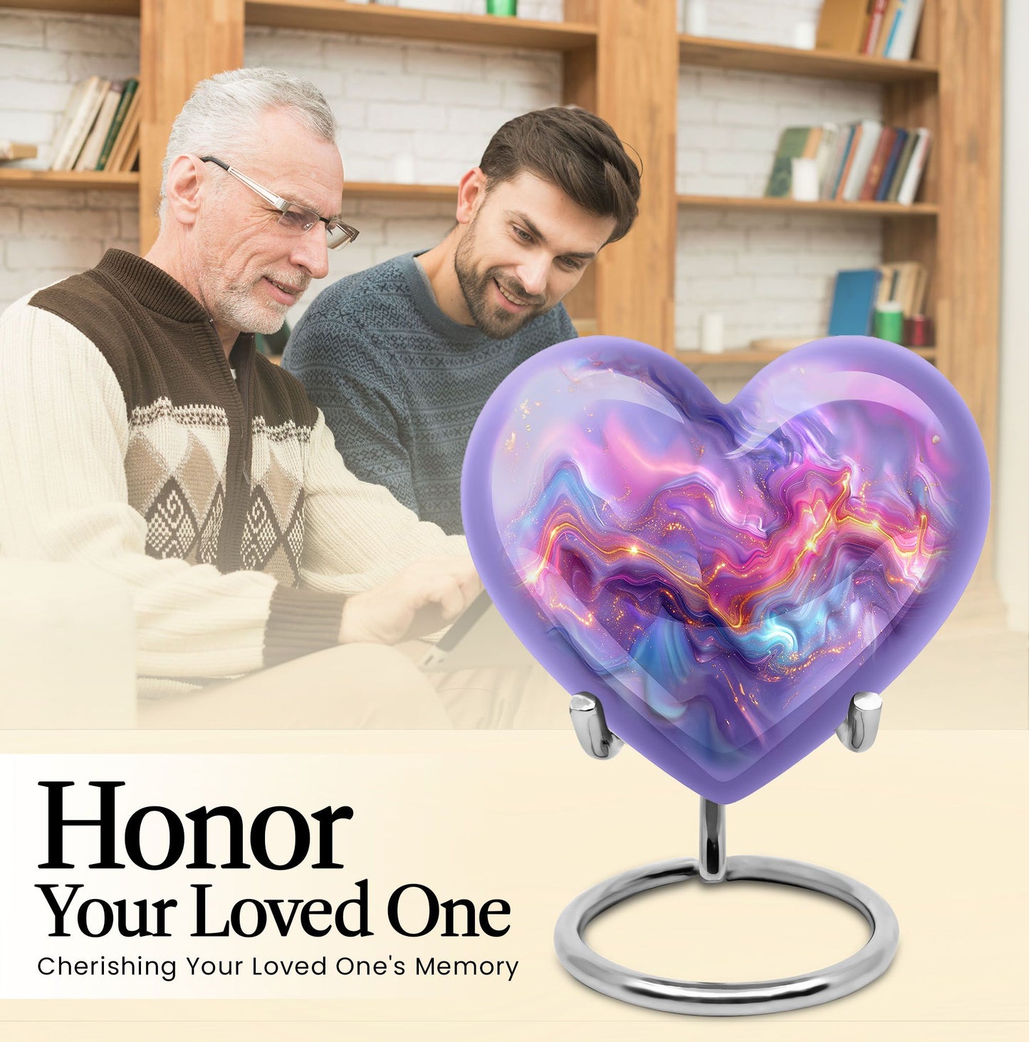 10-inch abstract heart urn