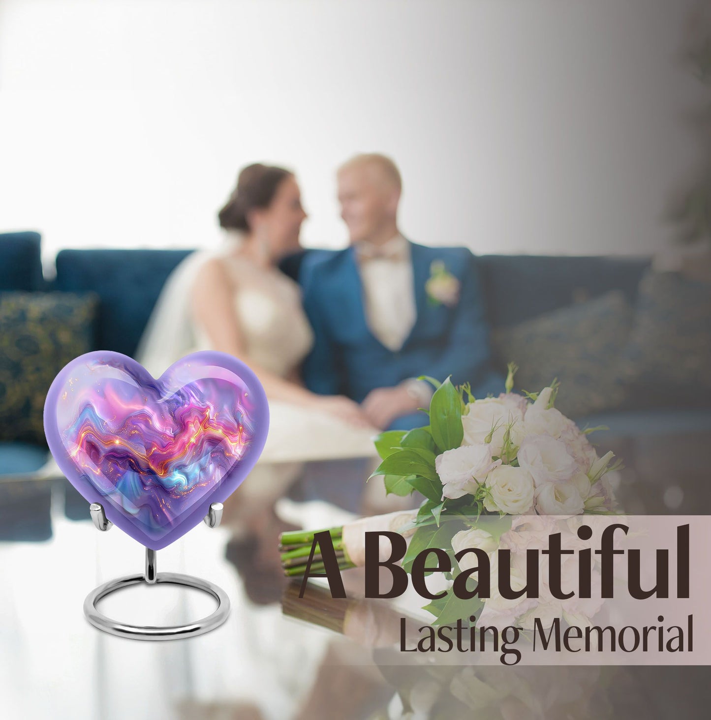 10-inch abstract heart urn