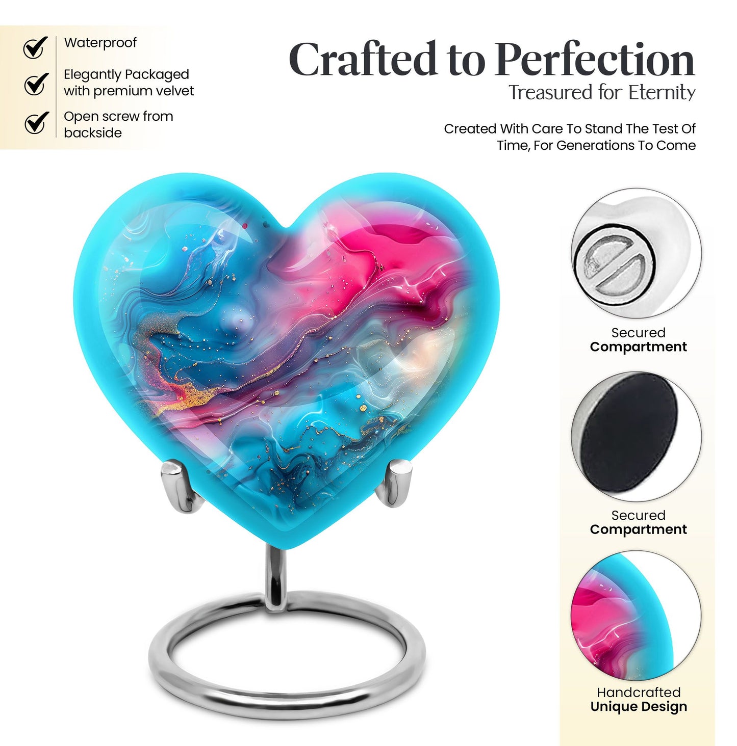 10-inch Abstract Heart Urn
