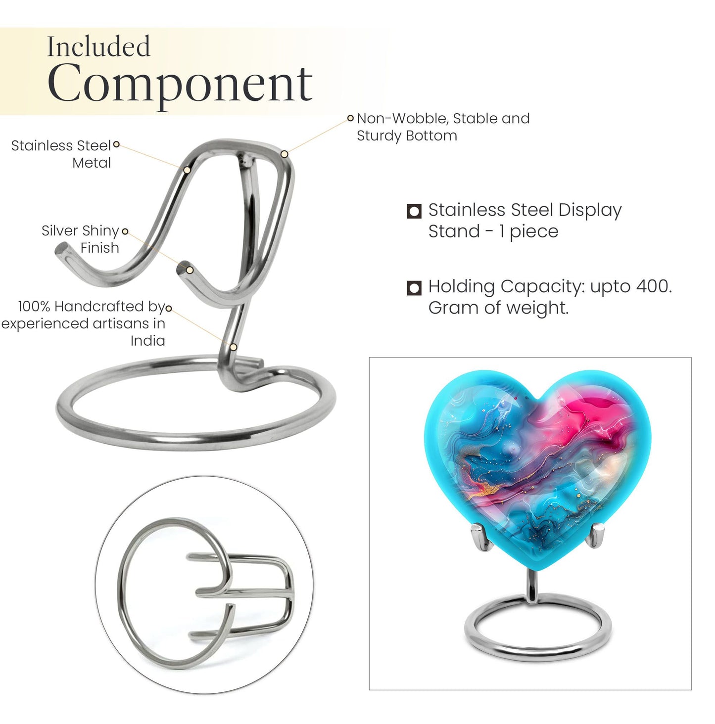 10-inch Abstract Heart Urn