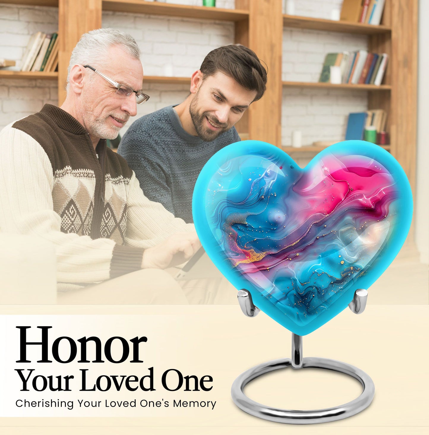 10-inch Abstract Heart Urn