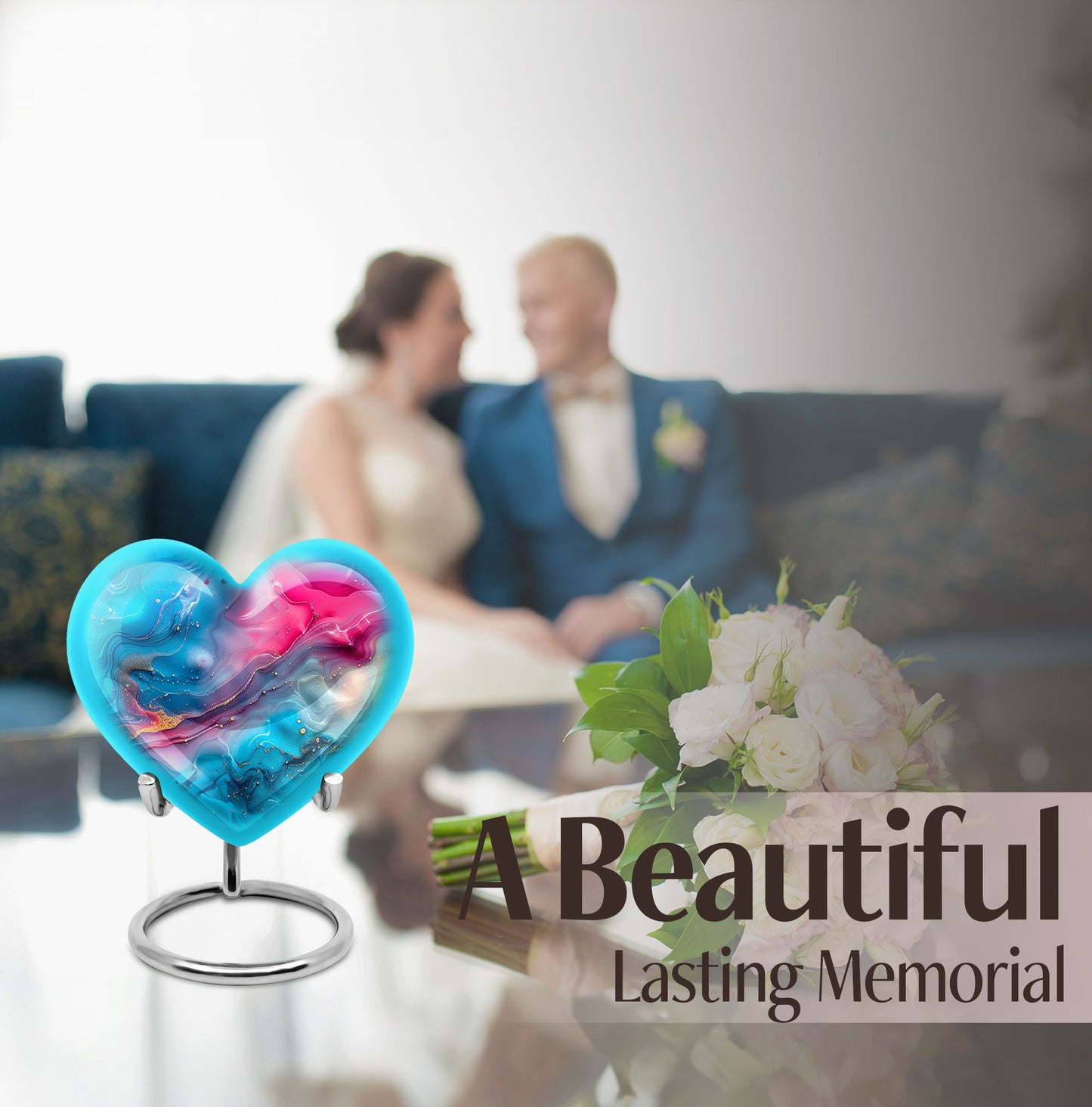 10-inch Abstract Heart Urn