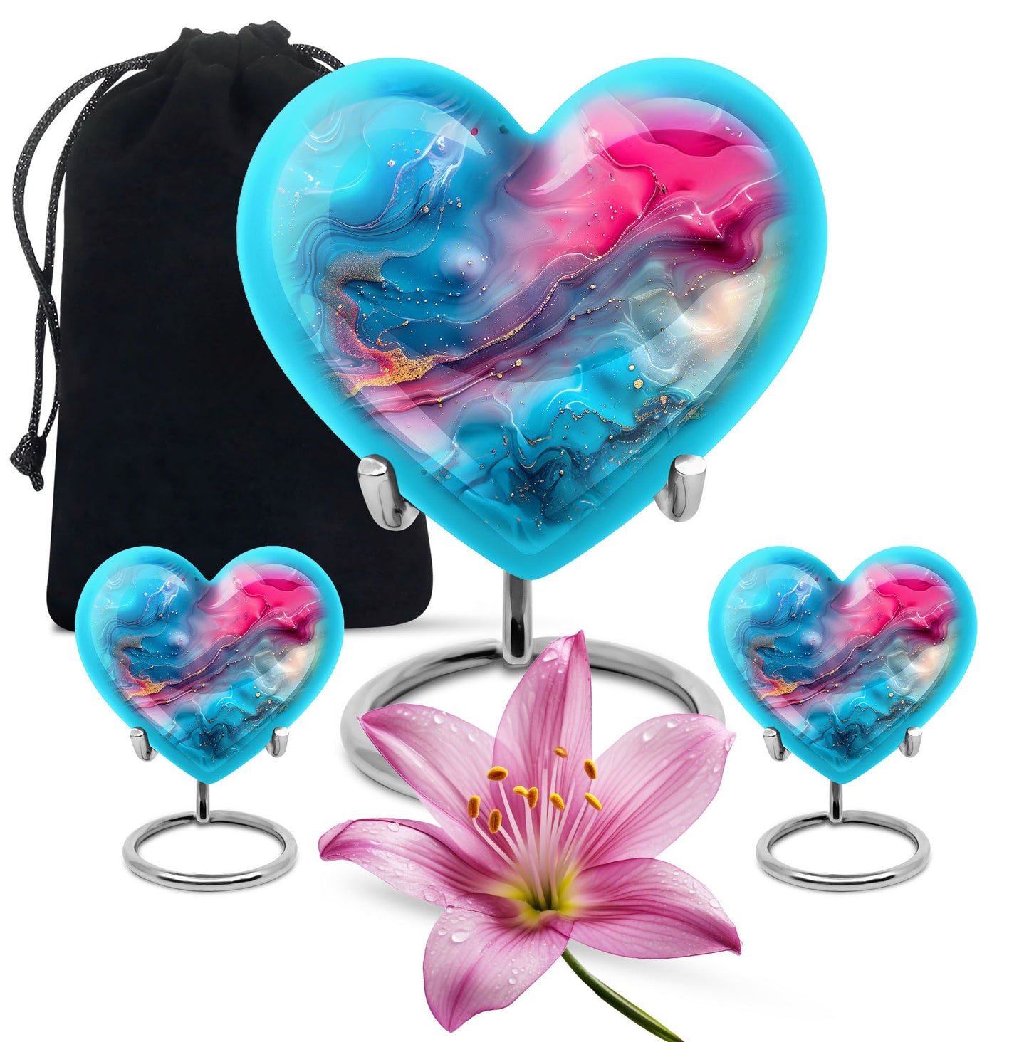 10-inch Abstract Heart Urn