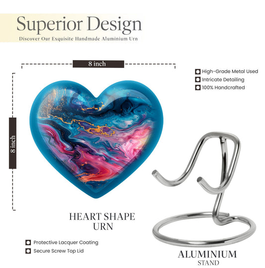 Abstract Heart Urn made of Aluminium