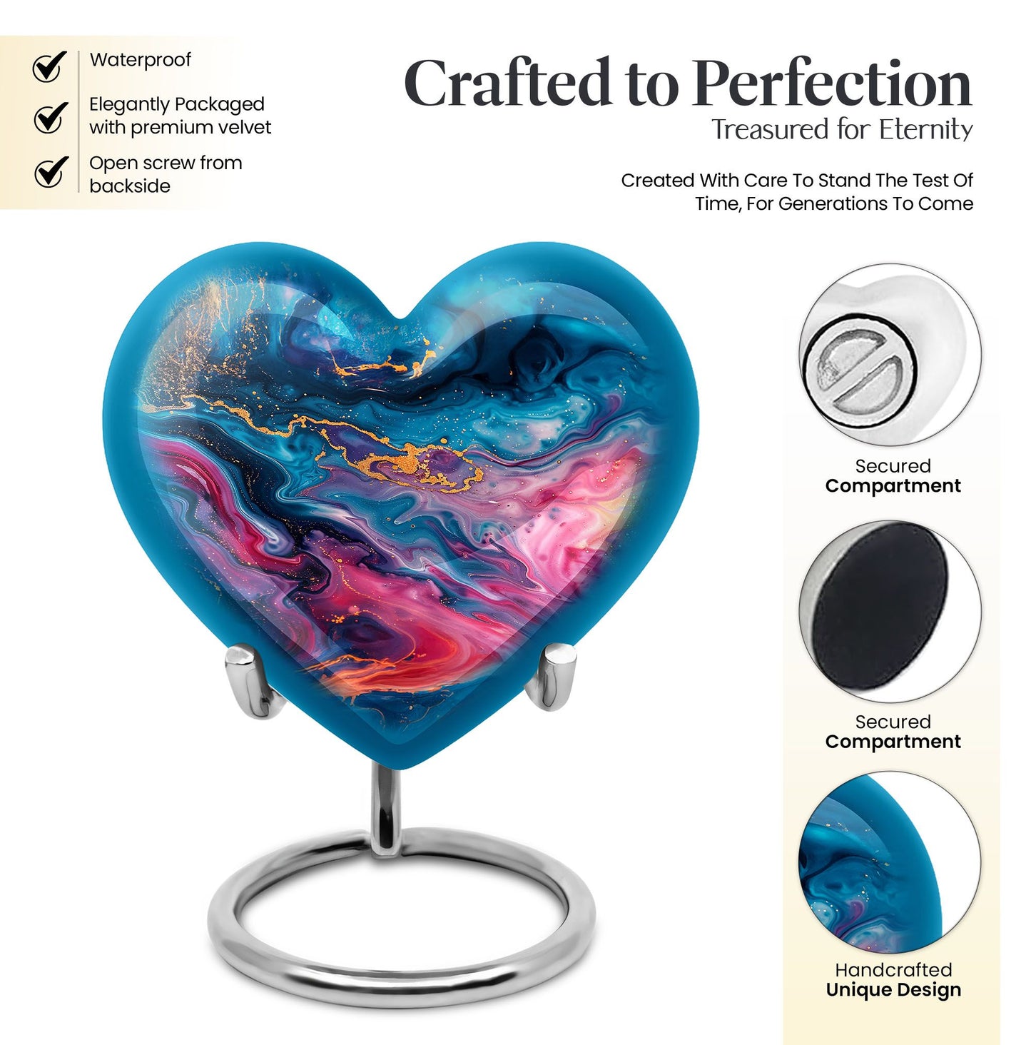Abstract Heart Urn made of Aluminium