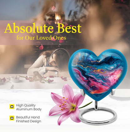 Abstract Heart Urn made of Aluminium