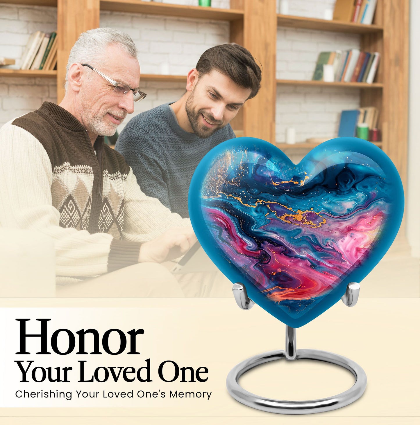 Abstract Heart Urn made of Aluminium