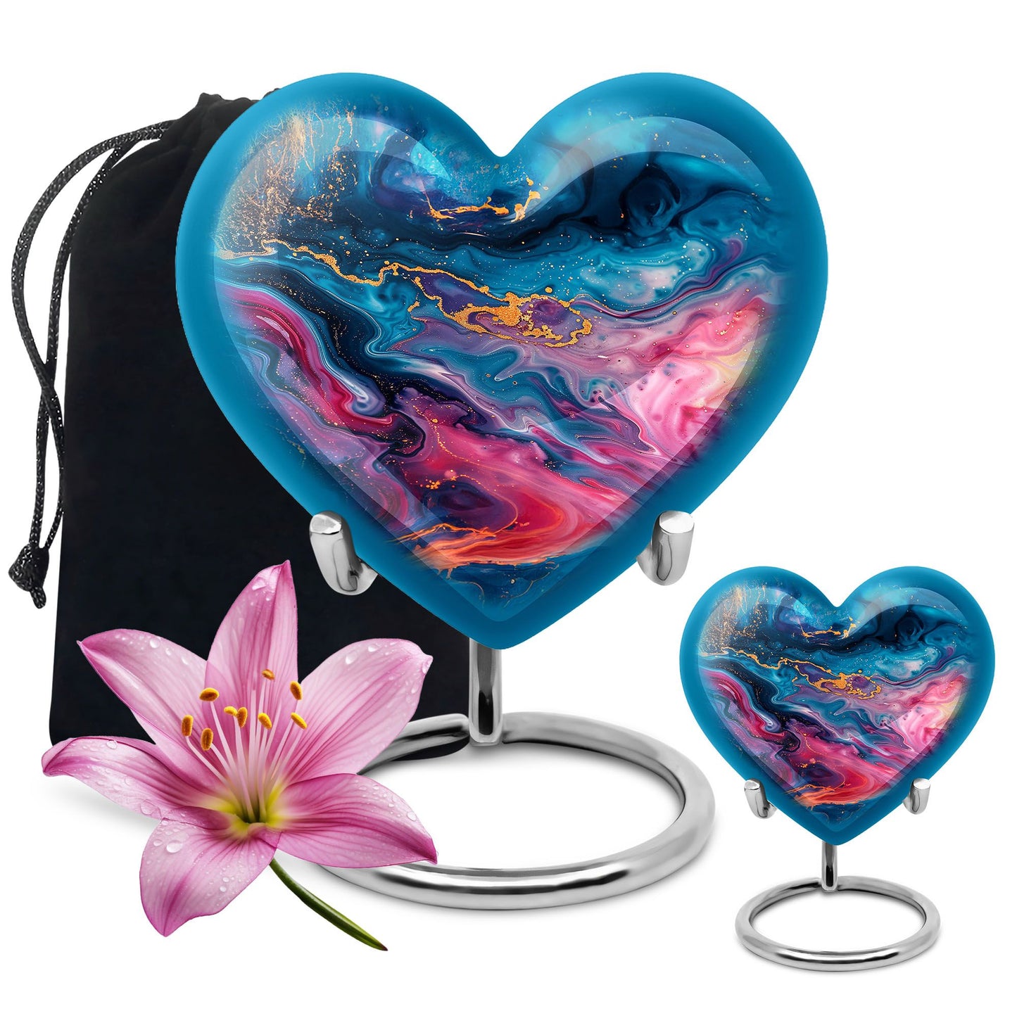 Abstract Heart Urn made of Aluminium