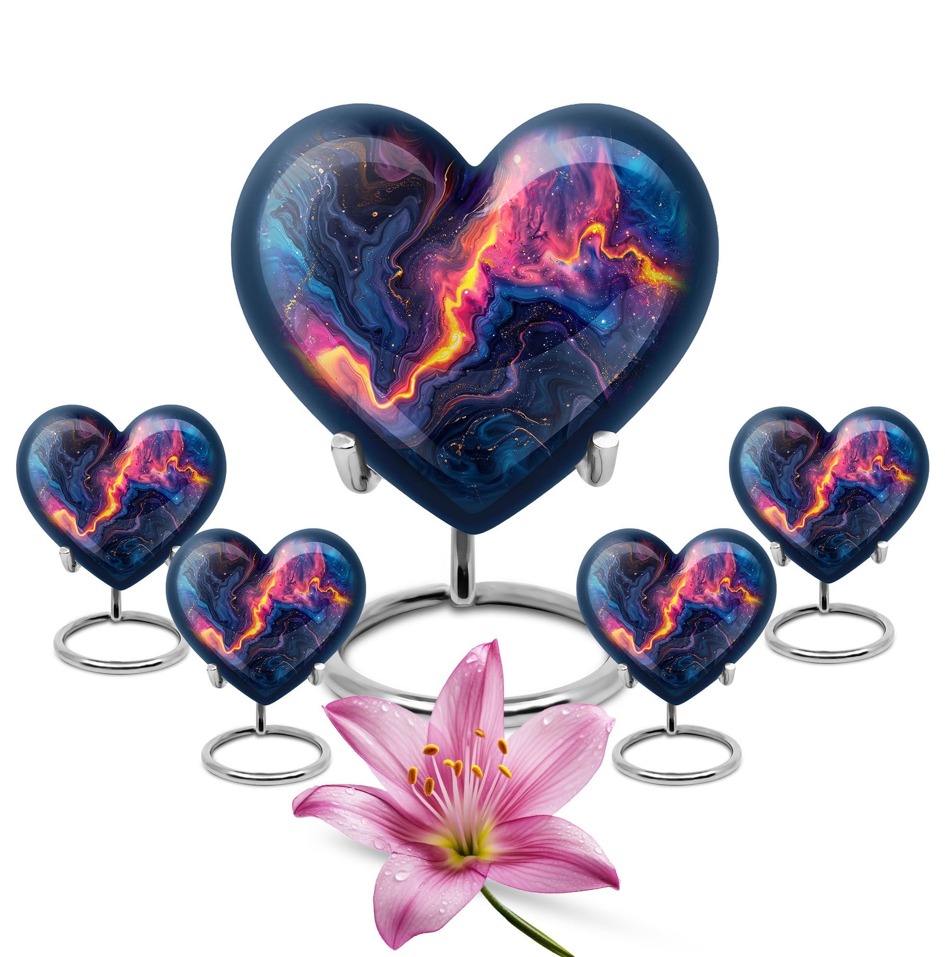 Abstract Heart-shaped 10-inch Memorial Urn