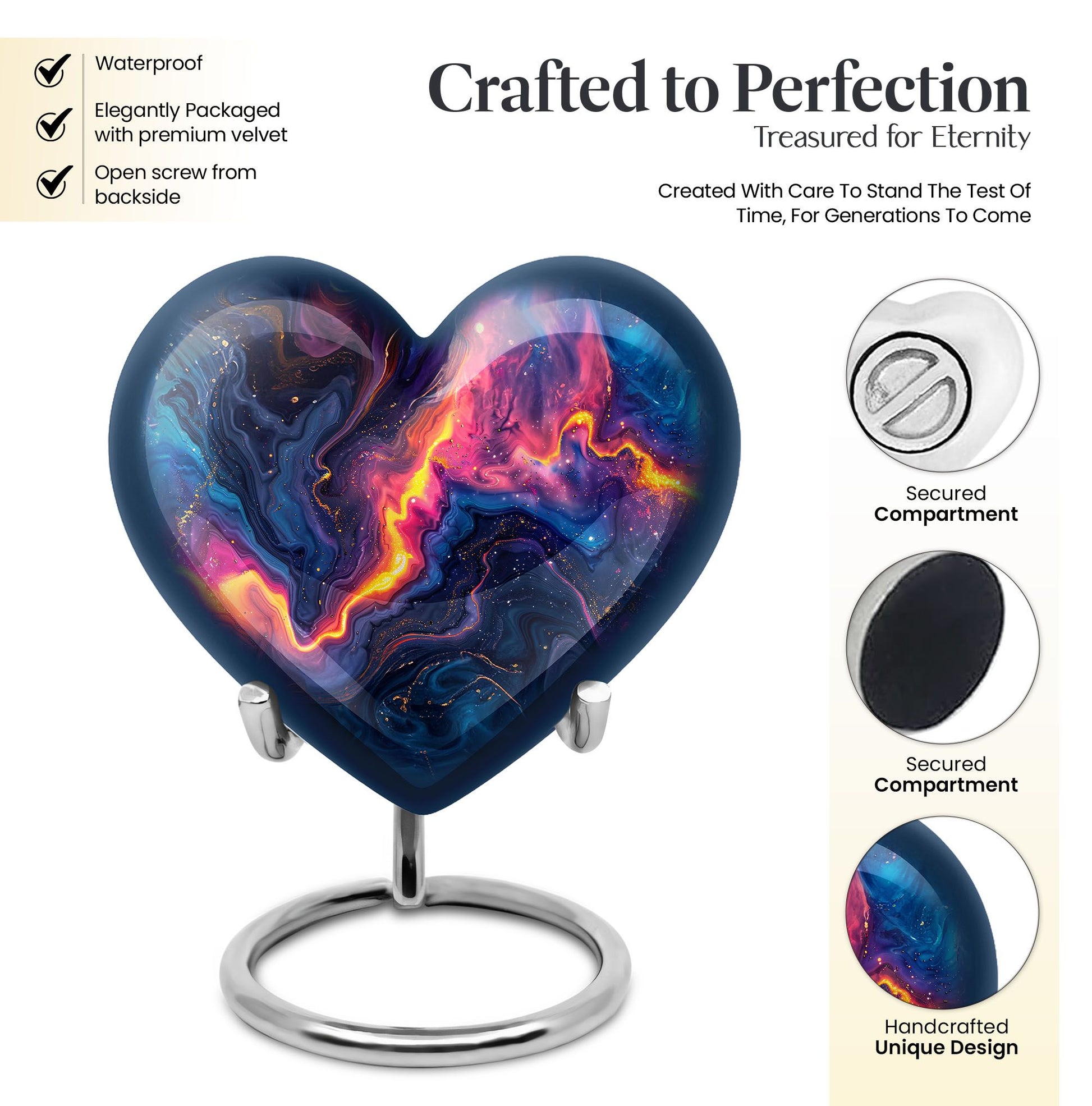 Abstract Heart-shaped 10-inch Memorial Urn
