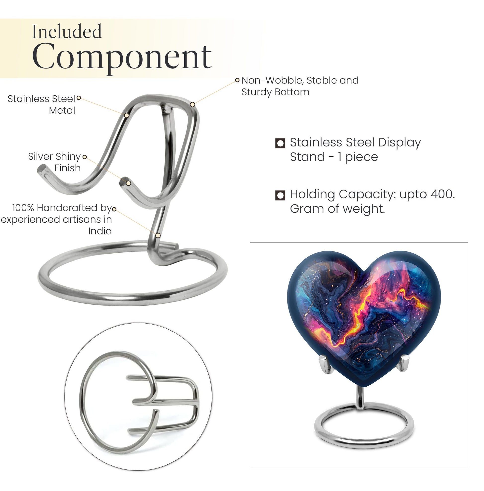 Abstract Heart-shaped 10-inch Memorial Urn