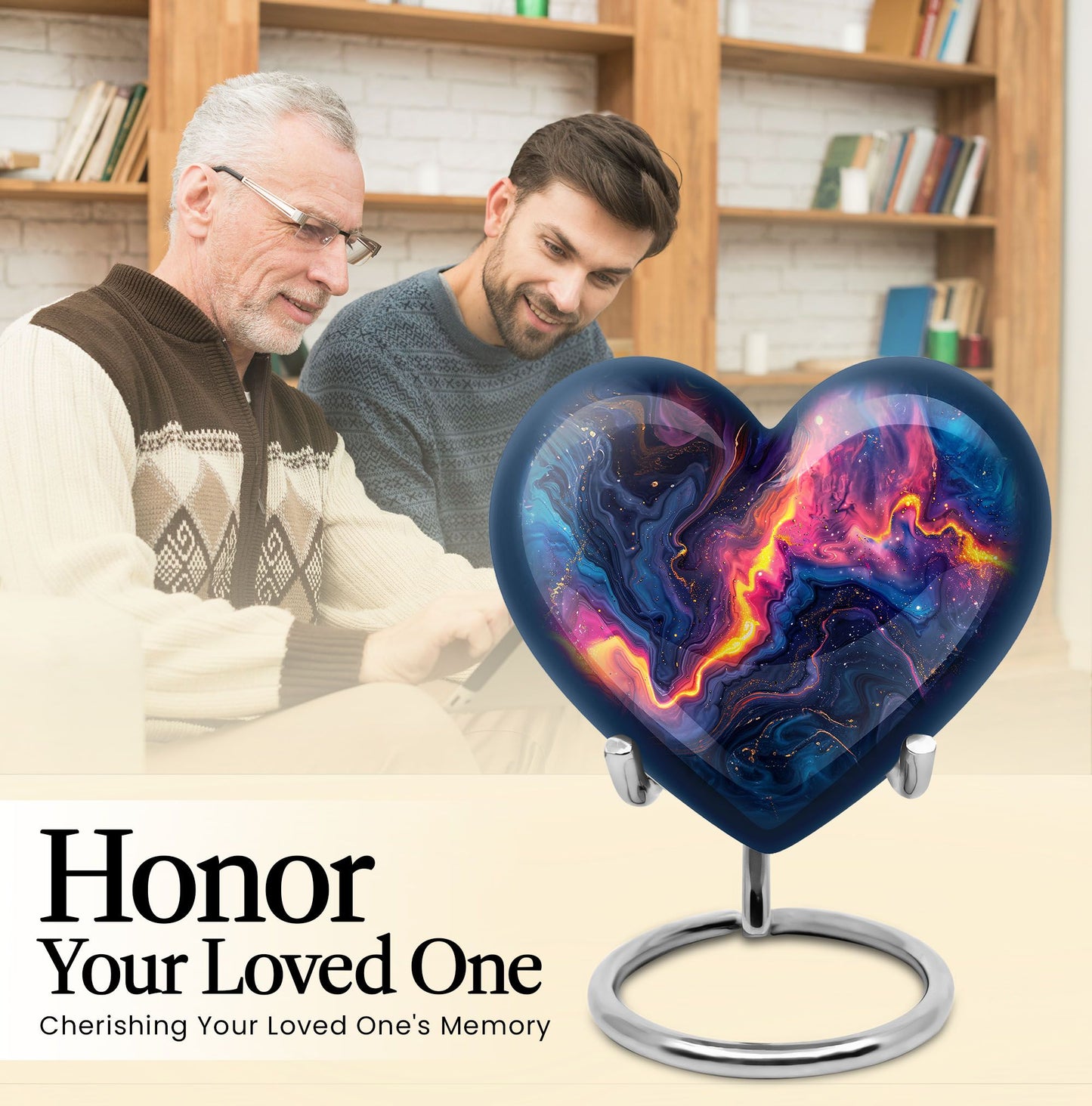 Abstract Heart-shaped 10-inch Memorial Urn