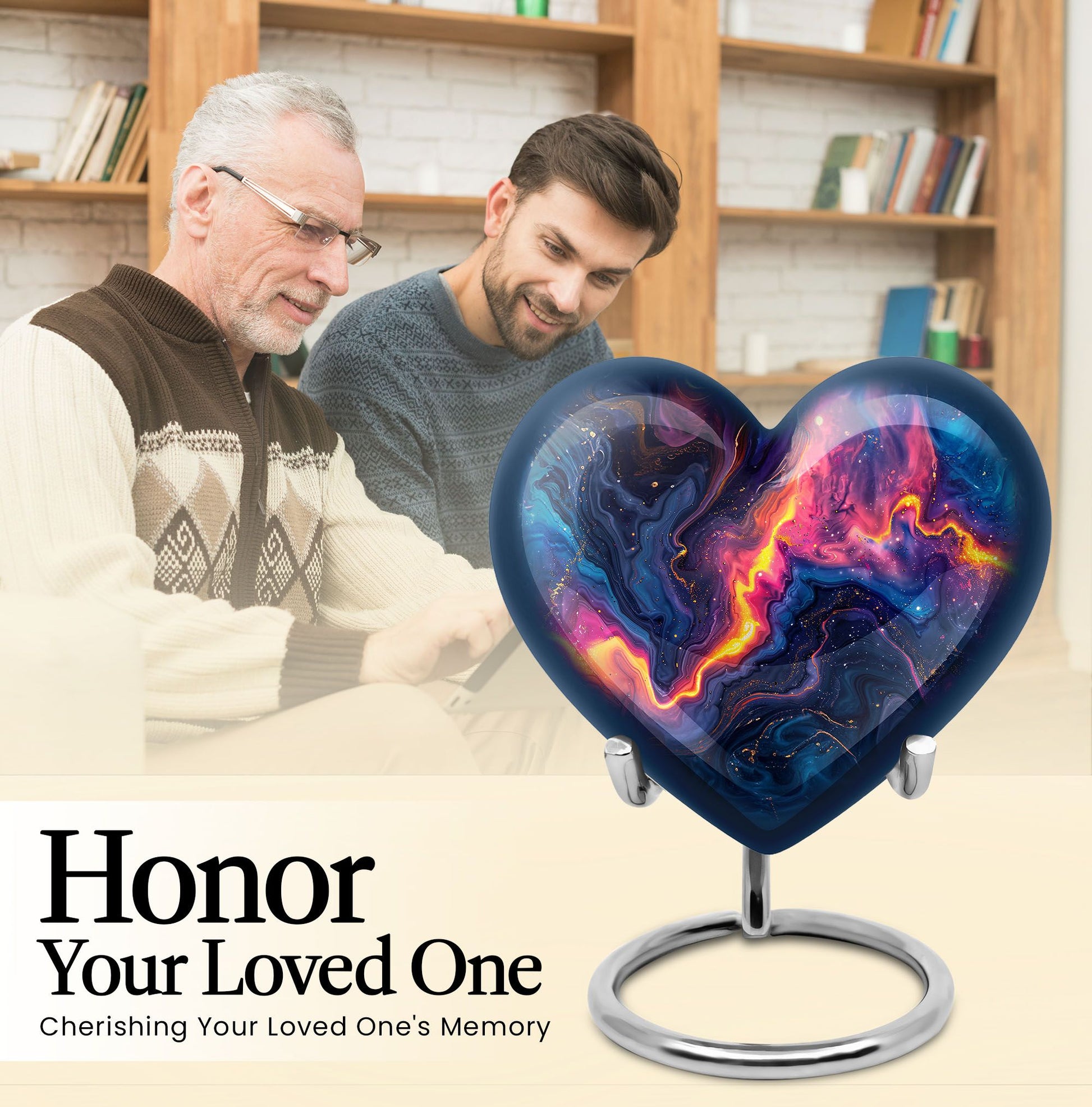 Abstract Heart-shaped 10-inch Memorial Urn