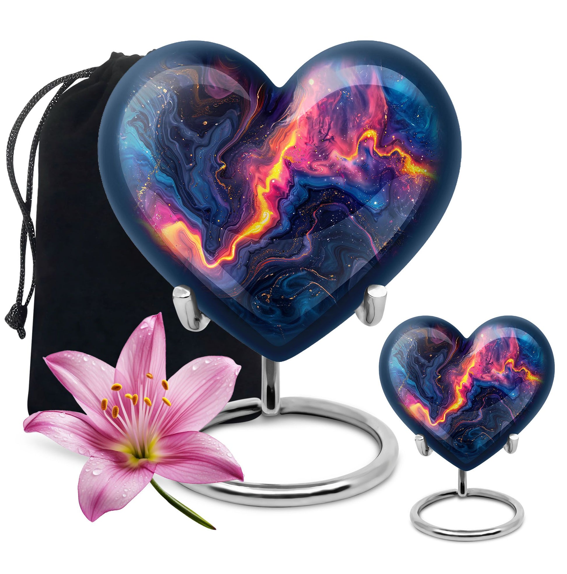 Abstract Heart-shaped 10-inch Memorial Urn