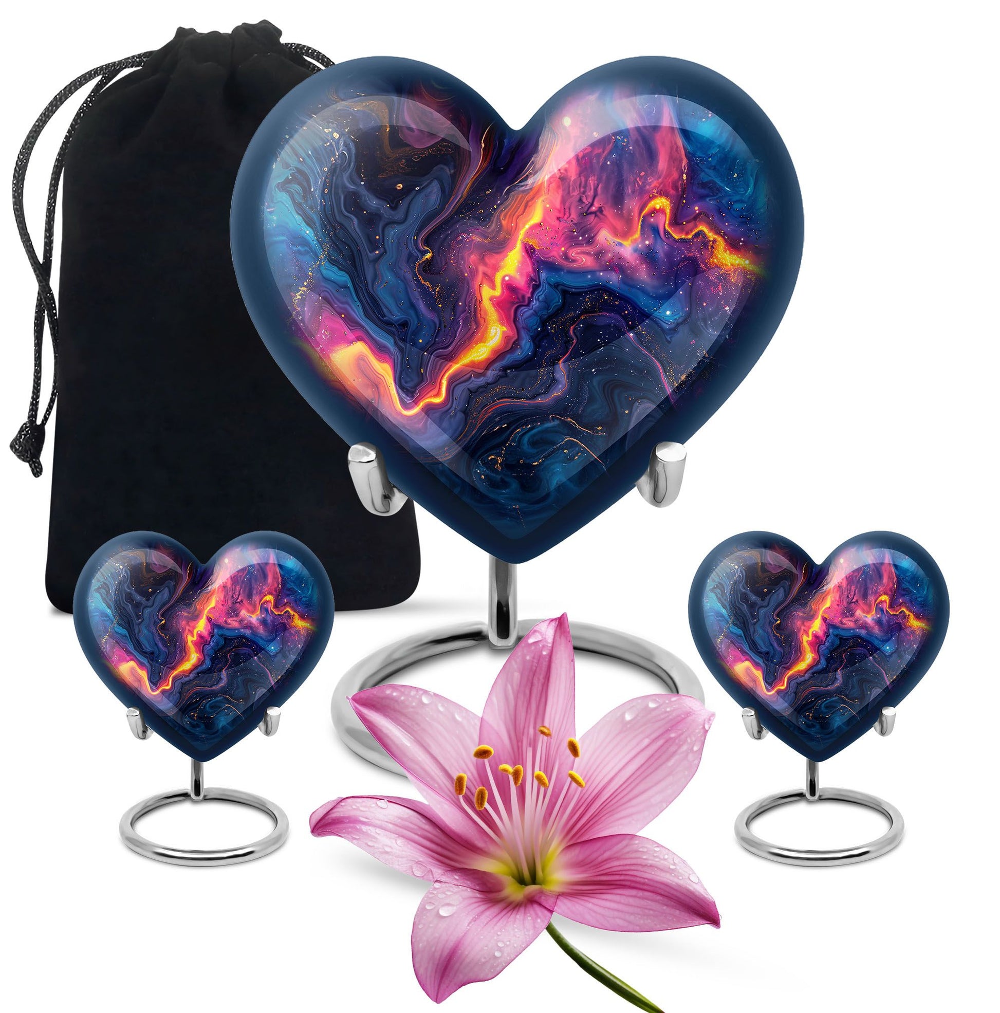 Abstract Heart-shaped 10-inch Memorial Urn