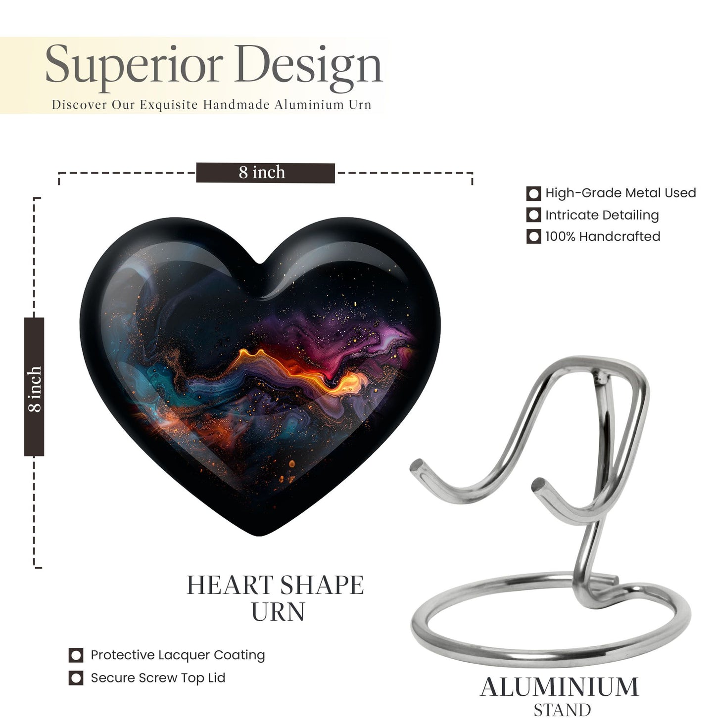 Abstract heart urn