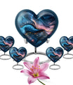 Abstract heart-shaped urn for human ashes