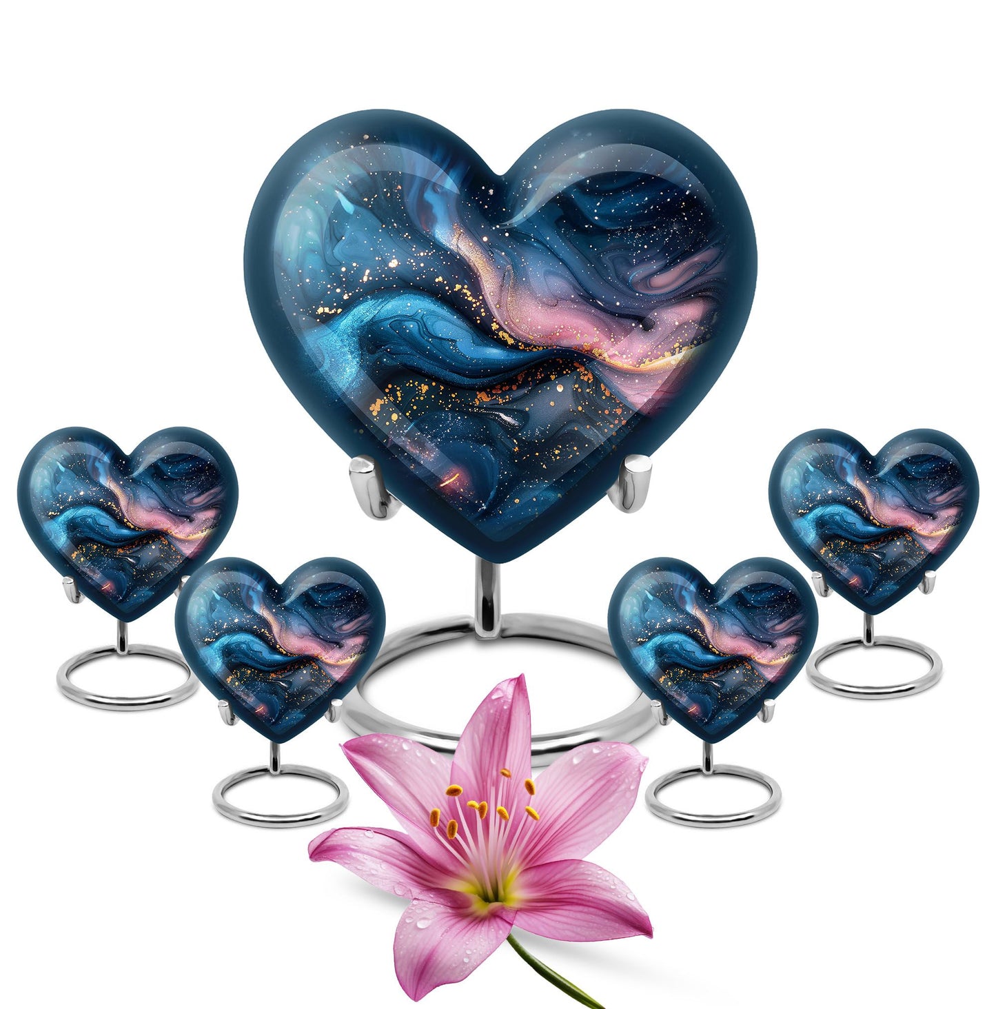 Abstract heart-shaped urn for human ashes