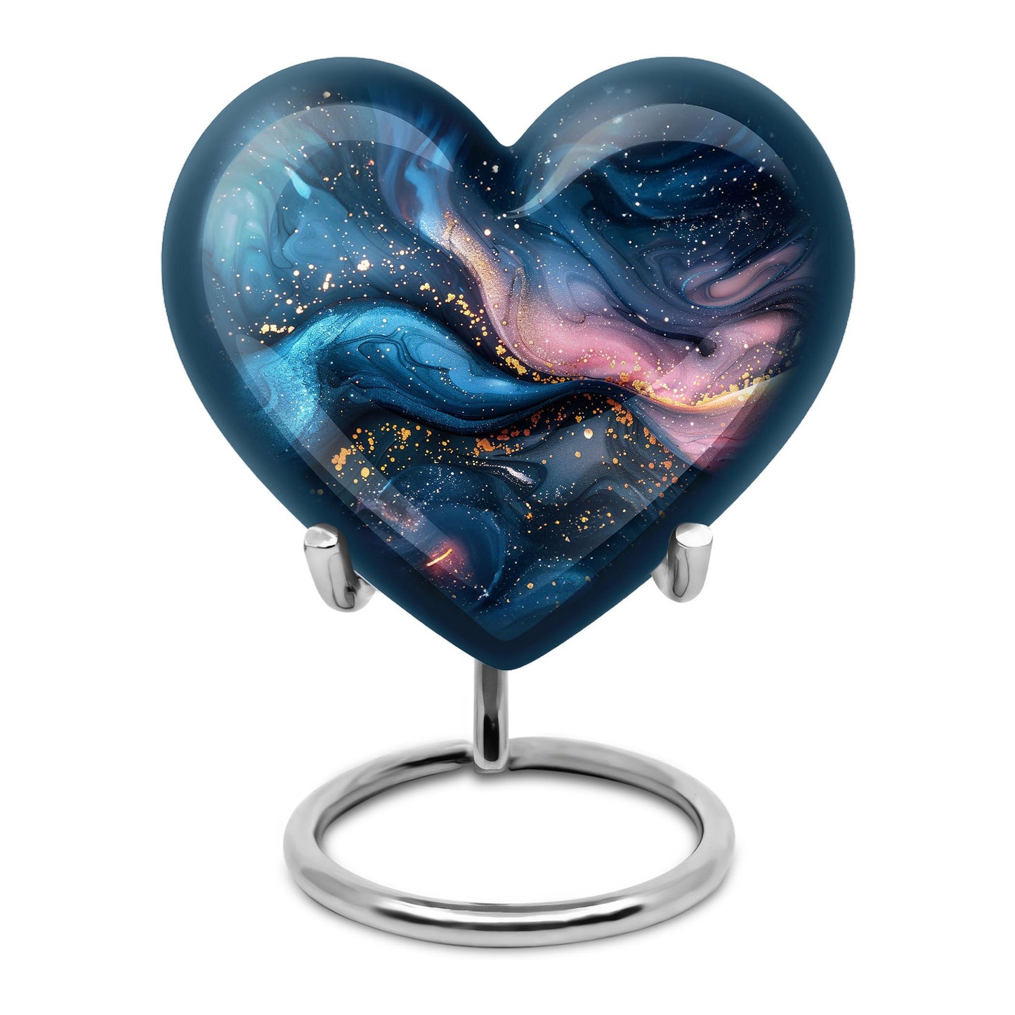 Abstract heart-shaped urn for human ashes