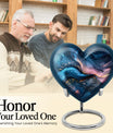 Abstract heart-shaped urn for human ashes