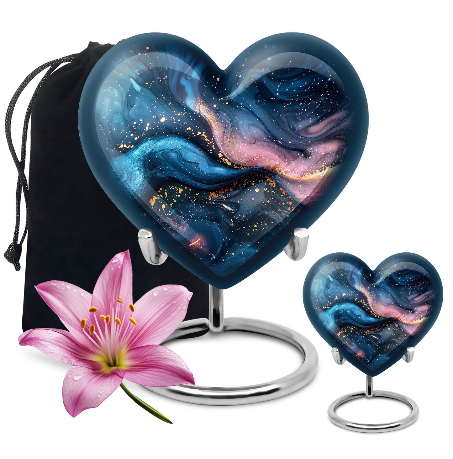 Abstract heart-shaped urn for human ashes