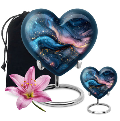 Abstract heart-shaped urn for human ashes