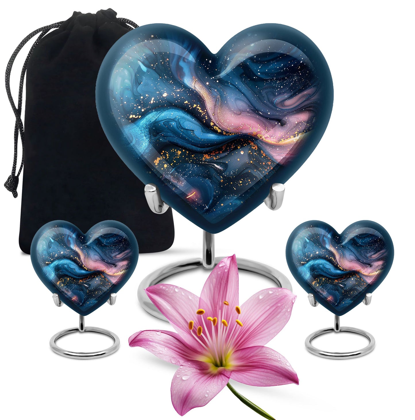 Abstract heart-shaped urn for human ashes