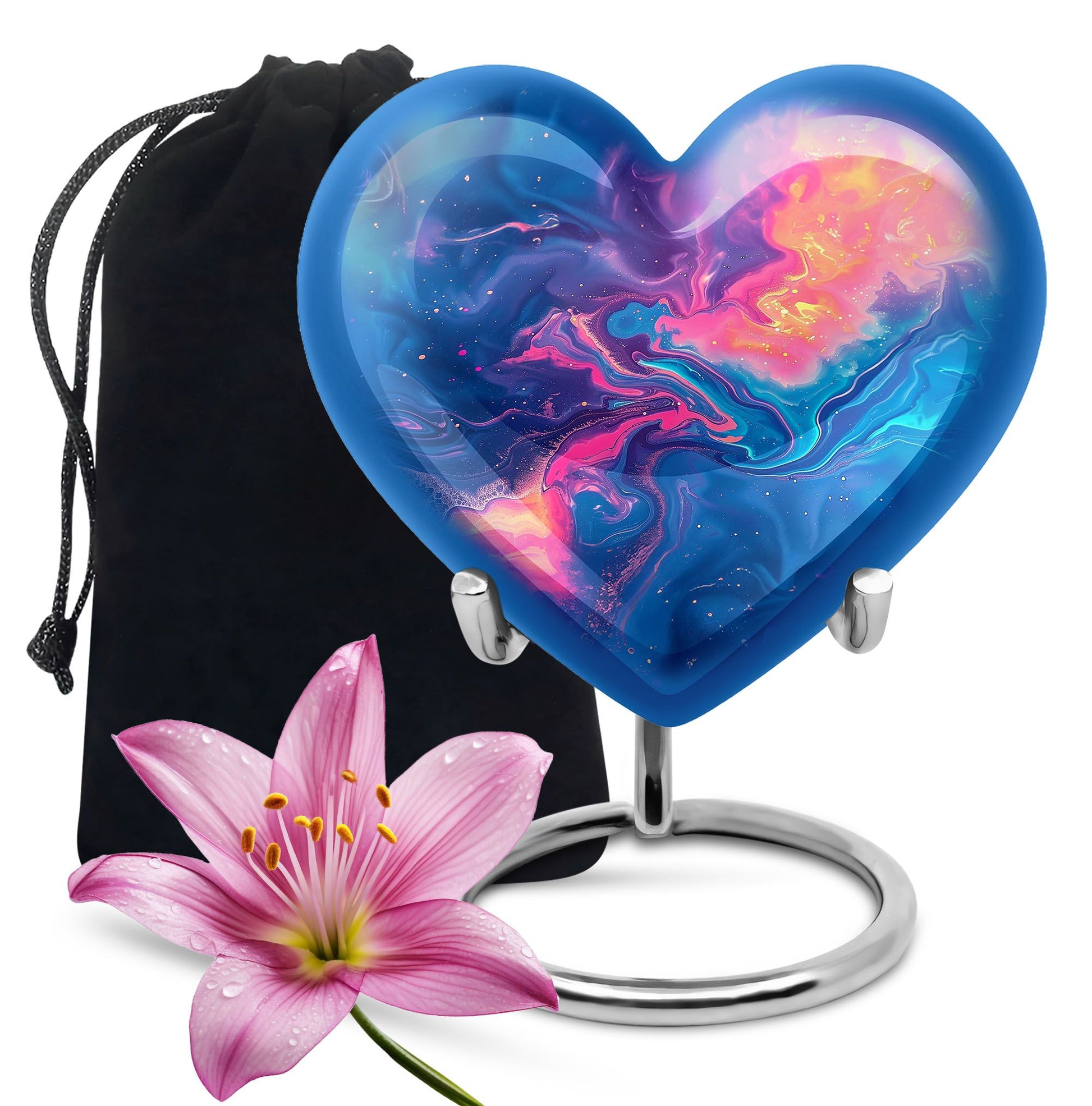 Abstract 10-inch heart-shaped urn