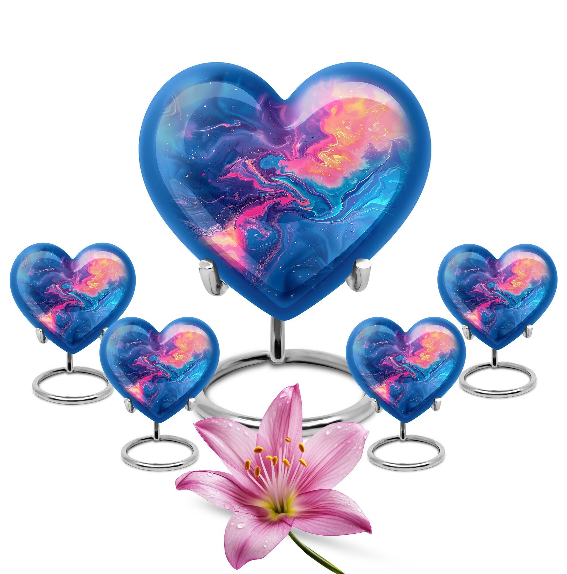 Abstract 10-inch heart-shaped urn