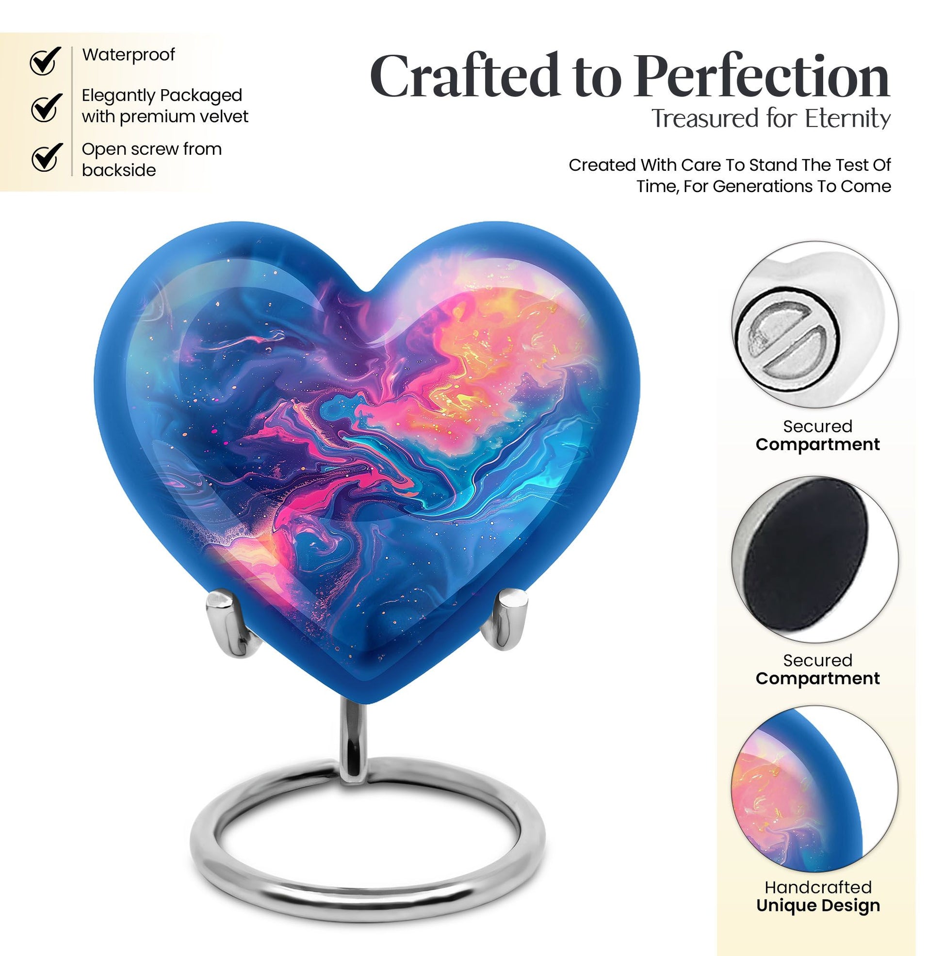 Abstract 10-inch heart-shaped urn