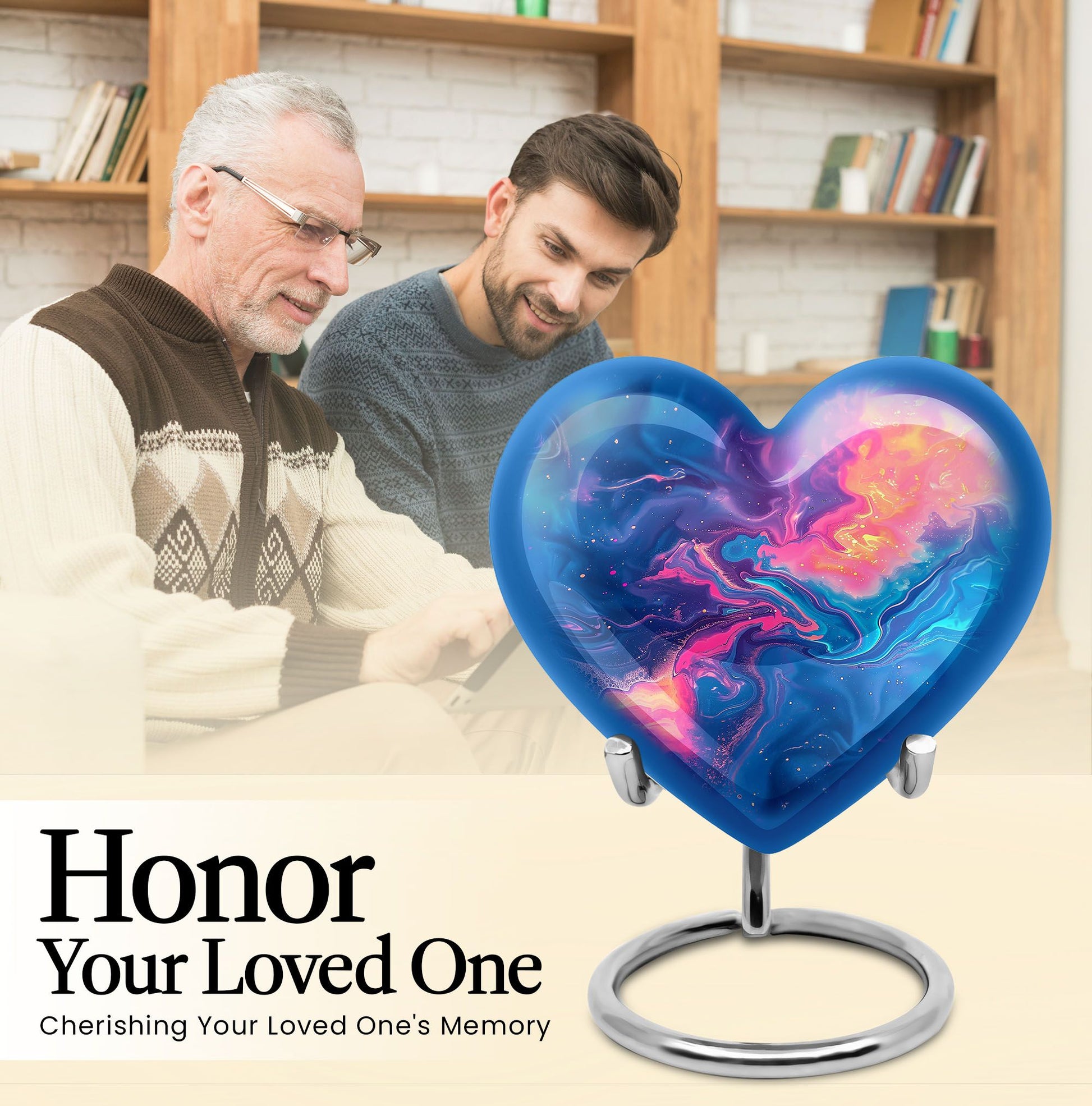 Abstract 10-inch heart-shaped urn