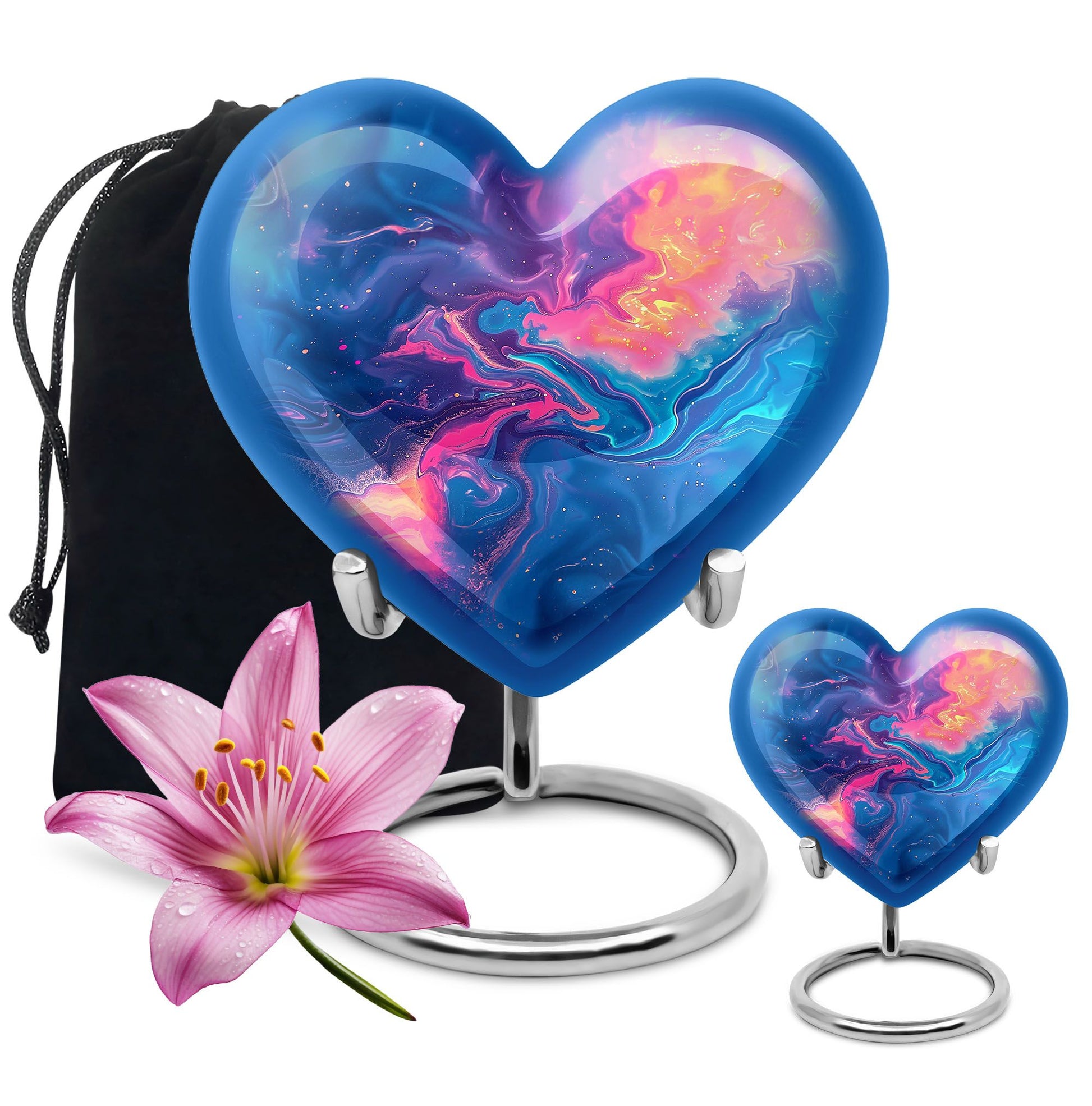 Abstract 10-inch heart-shaped urn