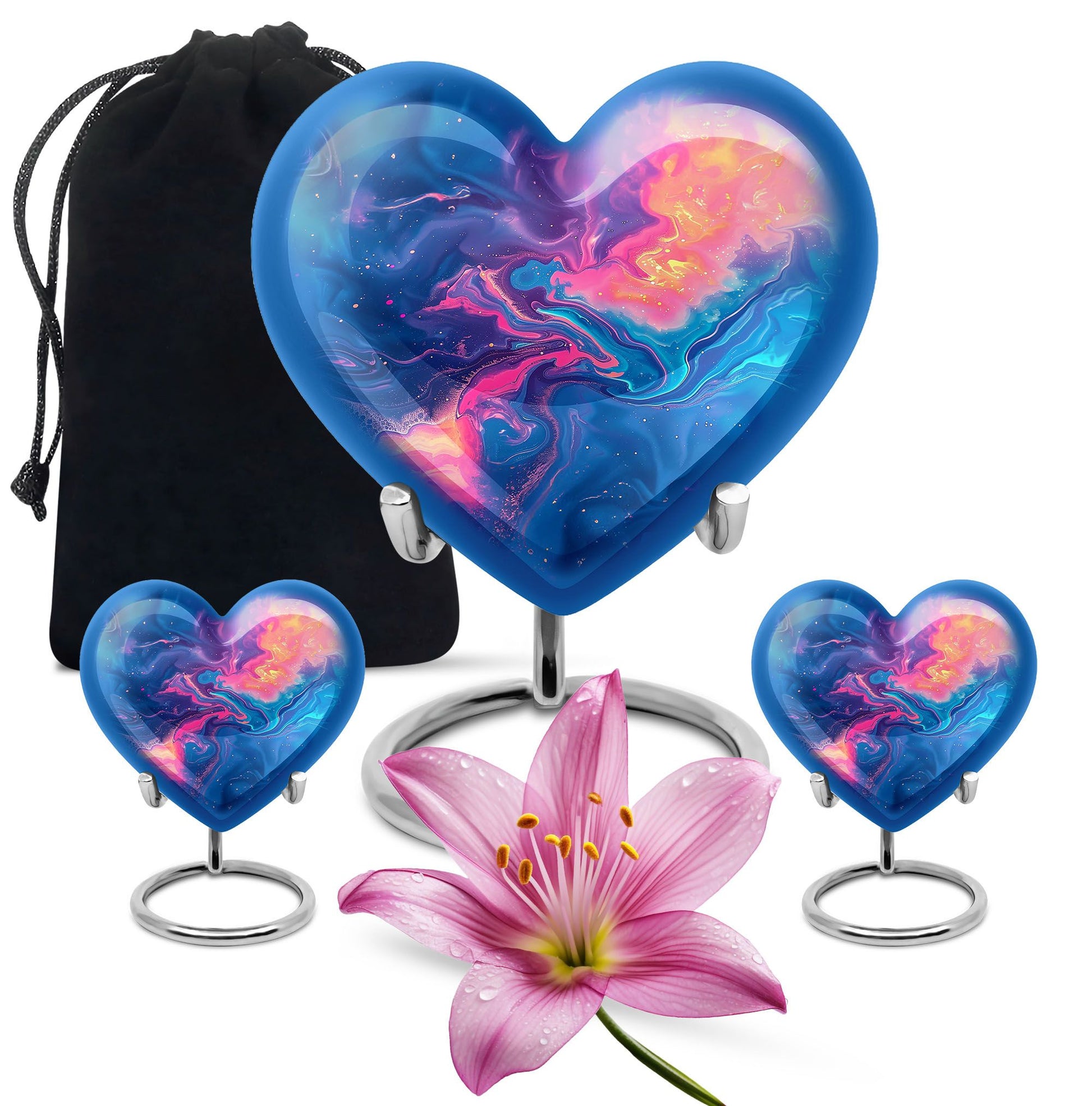 Abstract 10-inch heart-shaped urn