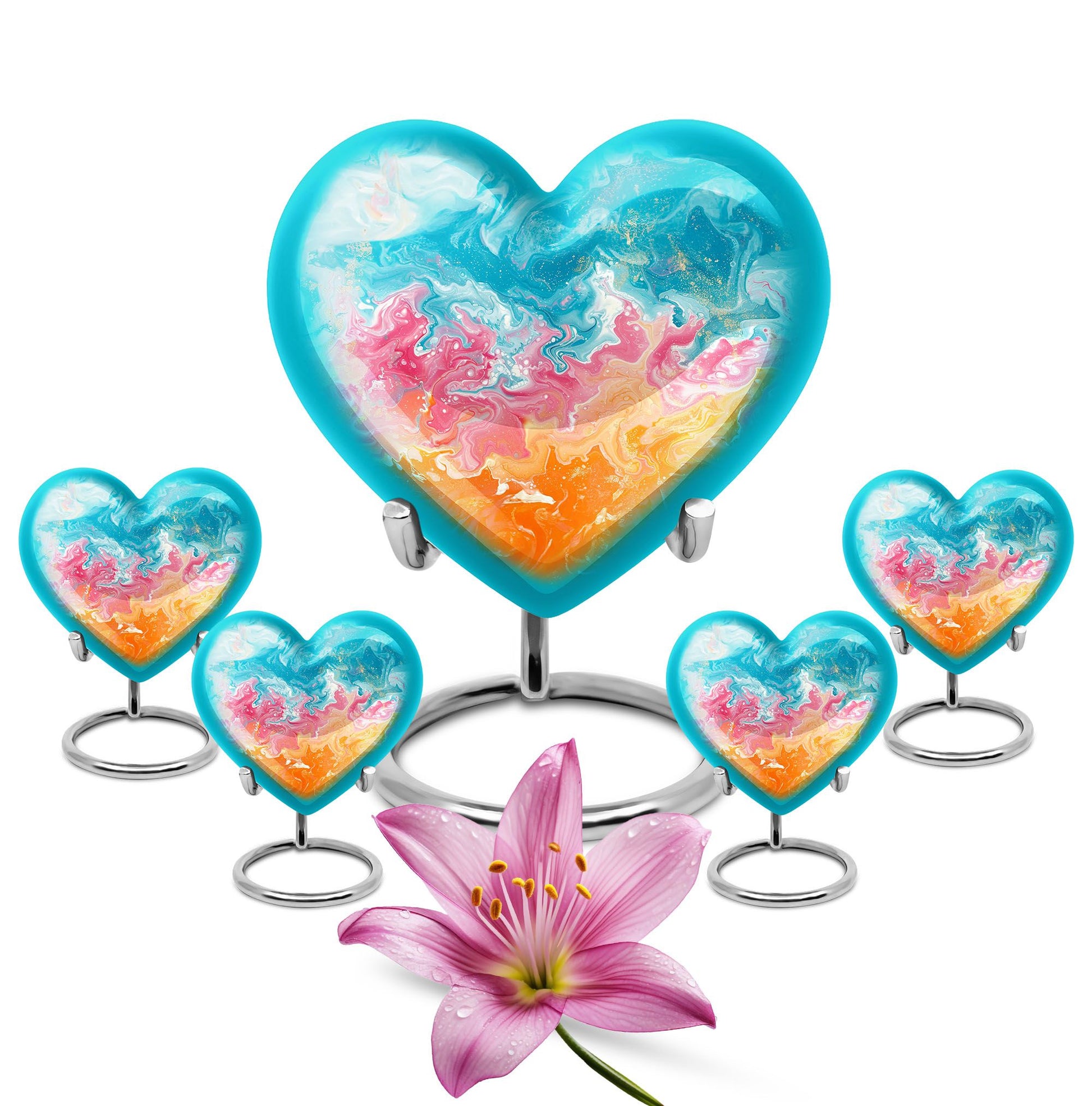 10-inch heart-shaped, abstract design