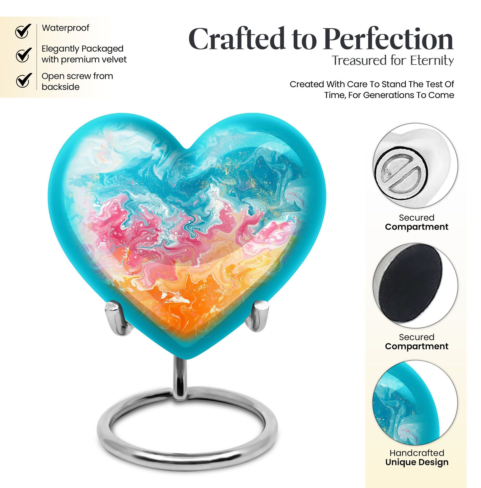 10-inch heart-shaped, abstract design