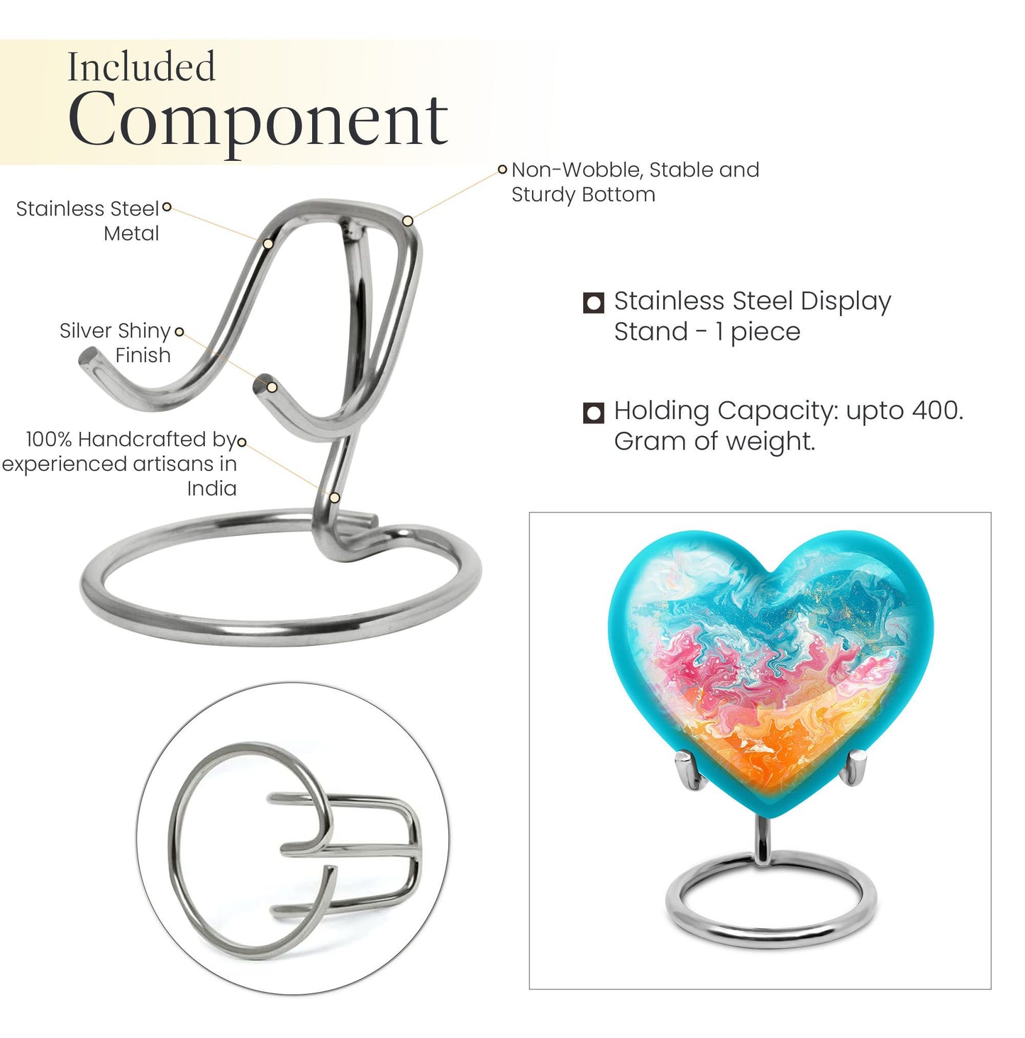 10-inch heart-shaped, abstract design