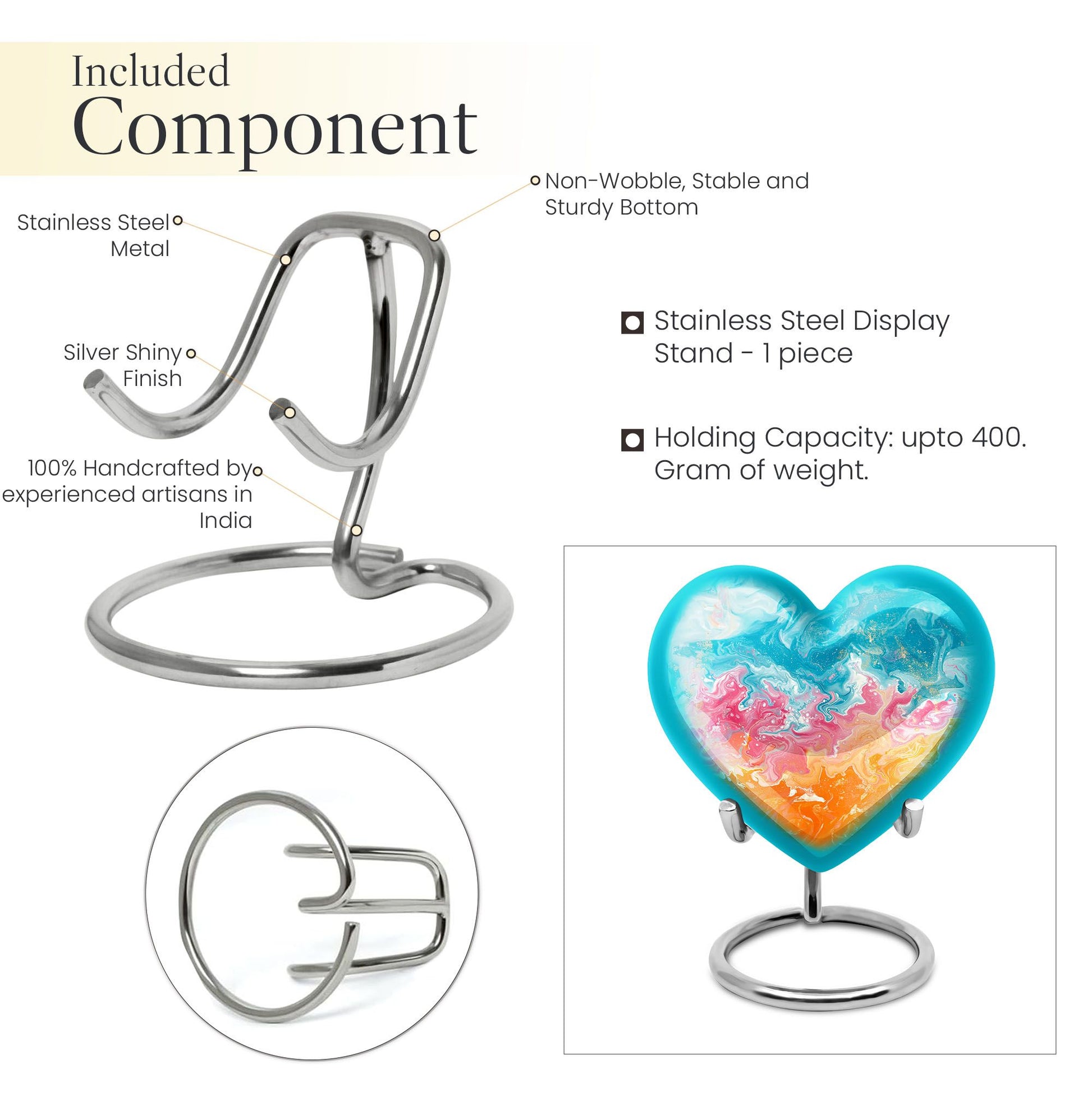 10-inch heart-shaped, abstract design