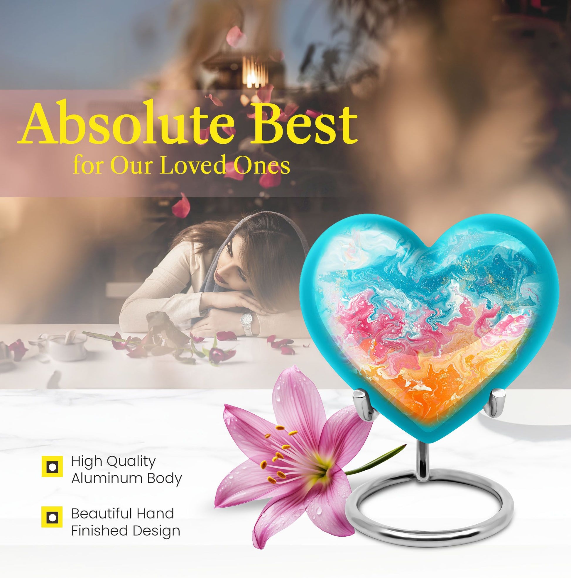 10-inch heart-shaped, abstract design