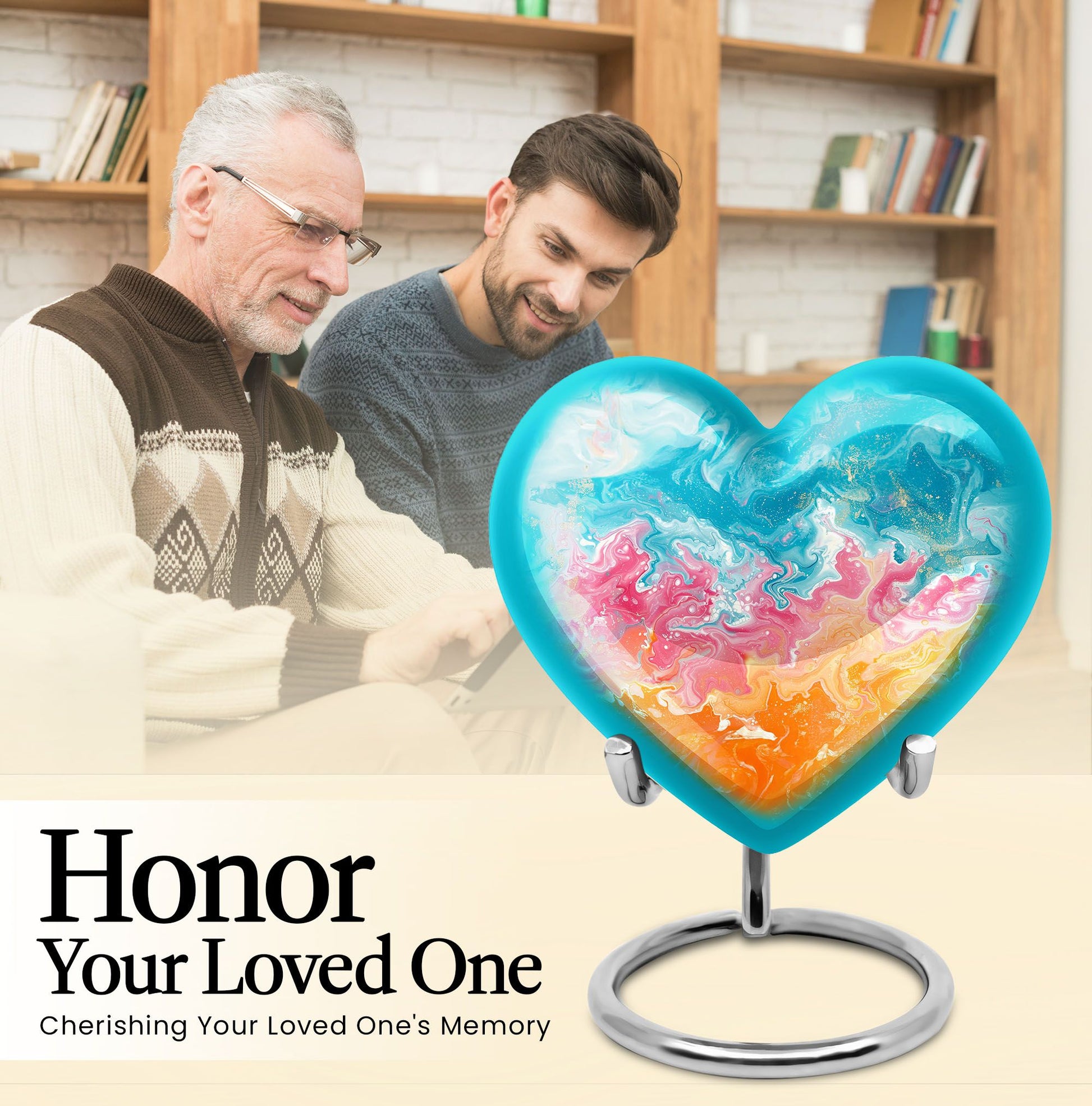 10-inch heart-shaped, abstract design