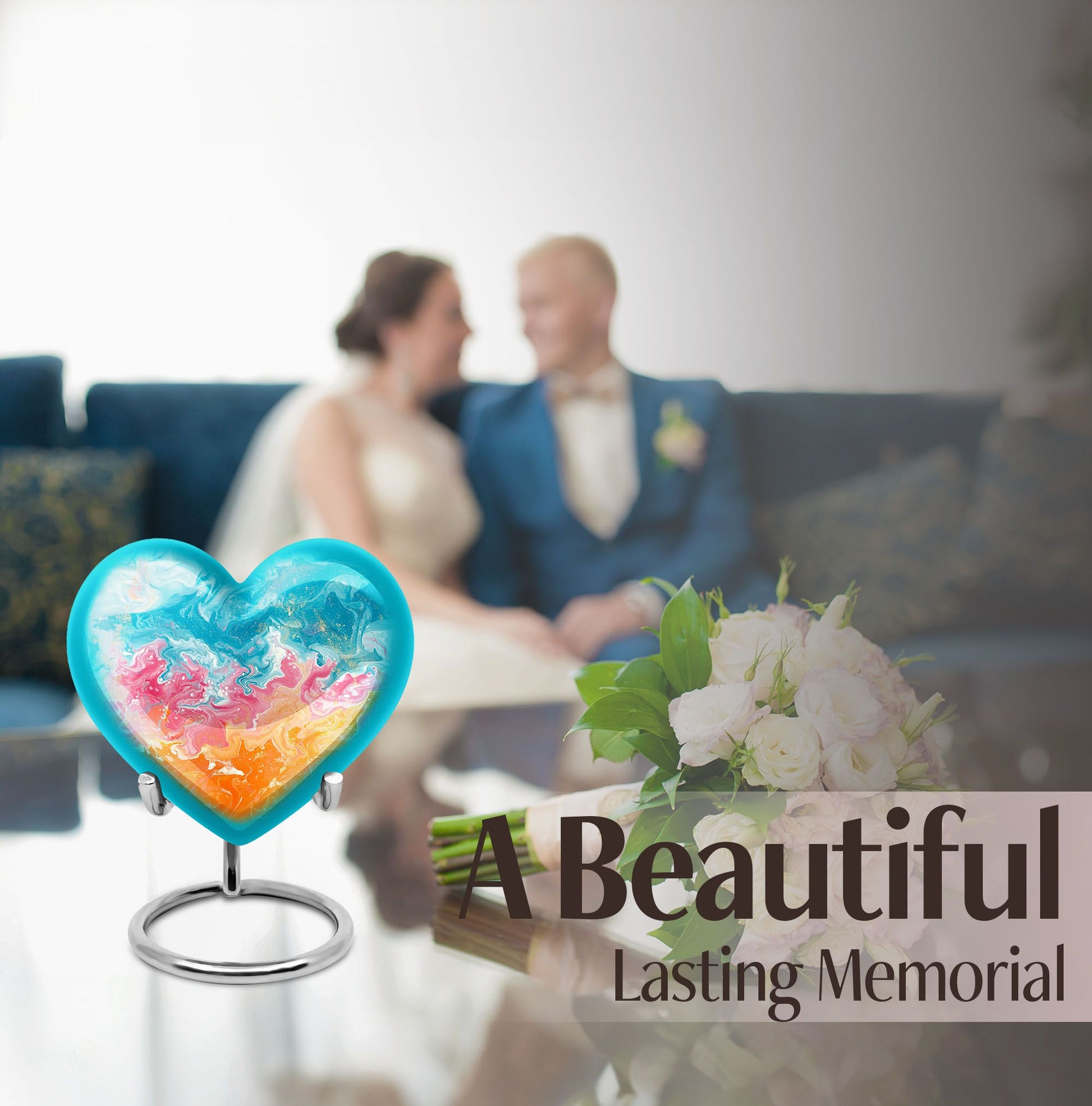 10-inch heart-shaped, abstract design