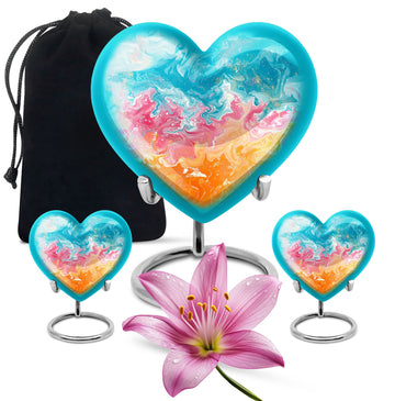 10 inch large Urn with 2 Keepsake 3 Inch Urns