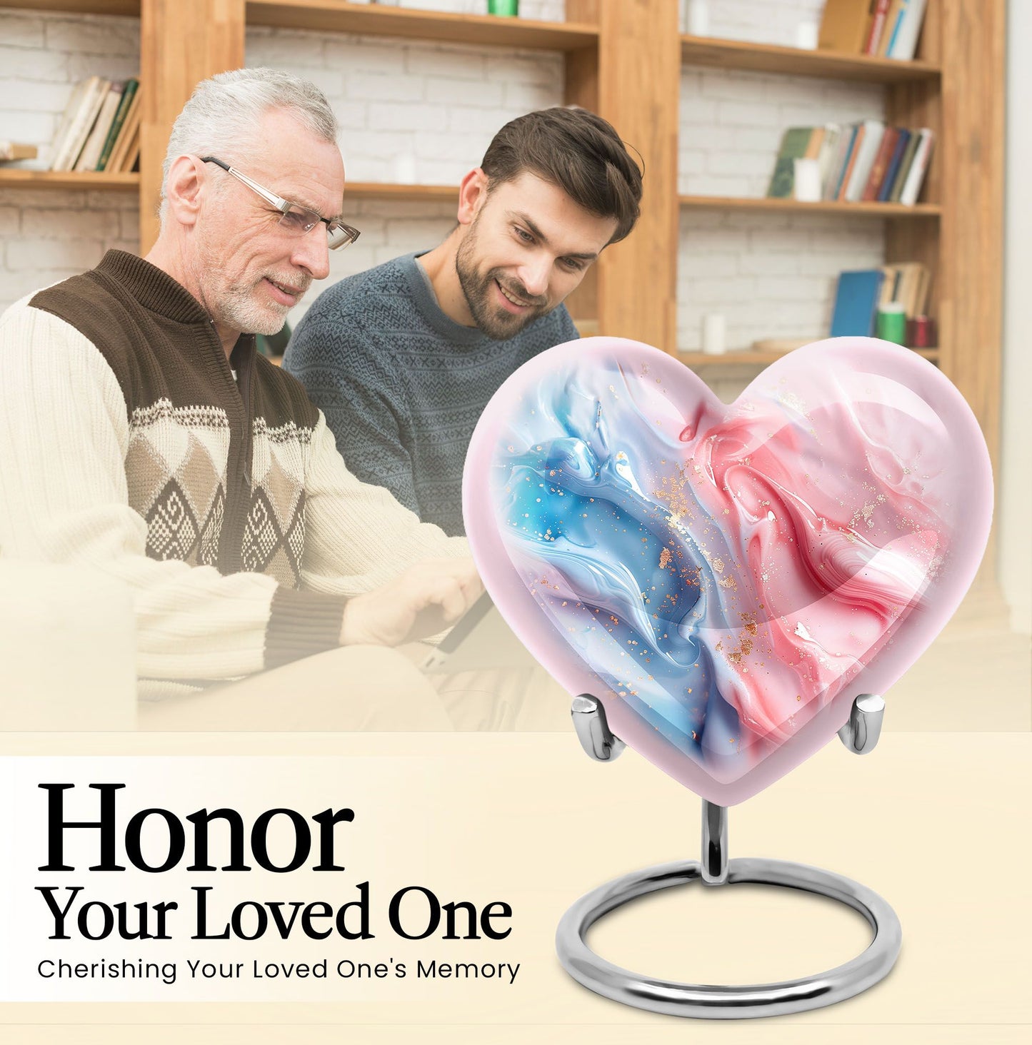 10-inch abstract heart urn for ashes