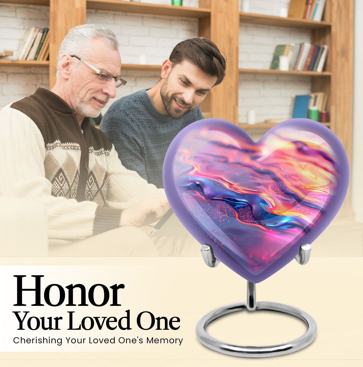 Large 10-inch Abstract Heart Urn