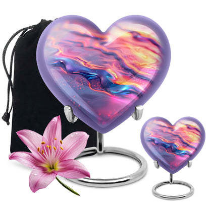 Large 10-inch Abstract Heart Urn