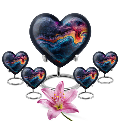 Abstract heart-shaped memorial urn for adult ashes