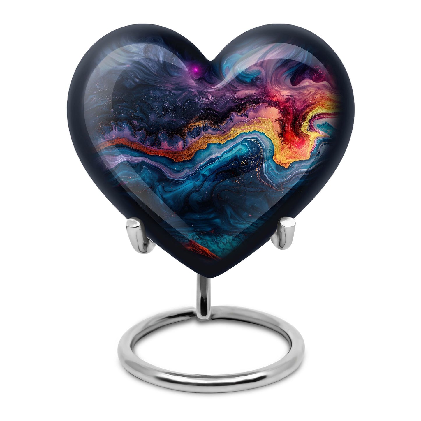 Abstract heart-shaped memorial urn for adult ashes