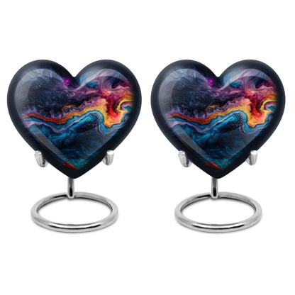 Abstract heart-shaped memorial urn for adult ashes